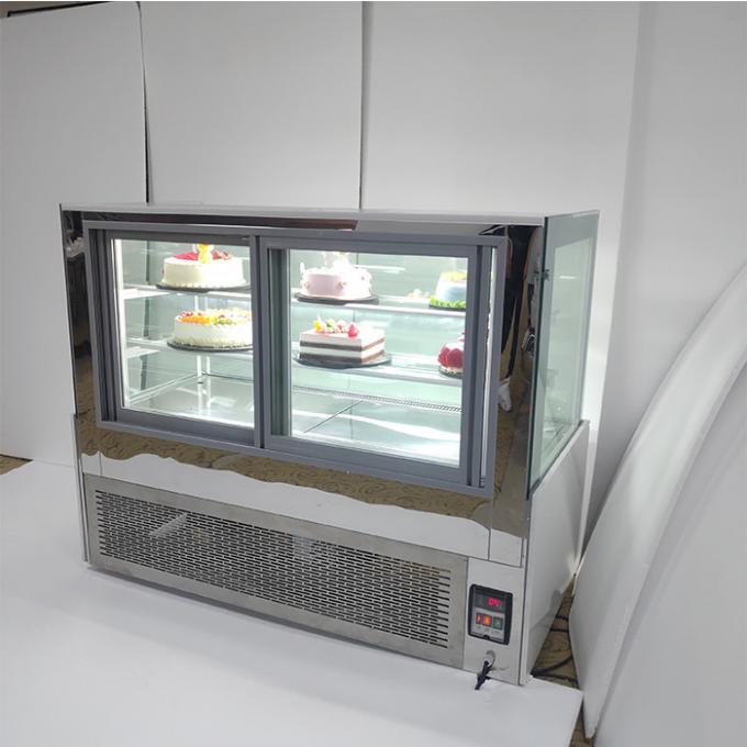congelador de refrigerador comercial do bolo de vidro da dupla camada 650W 1