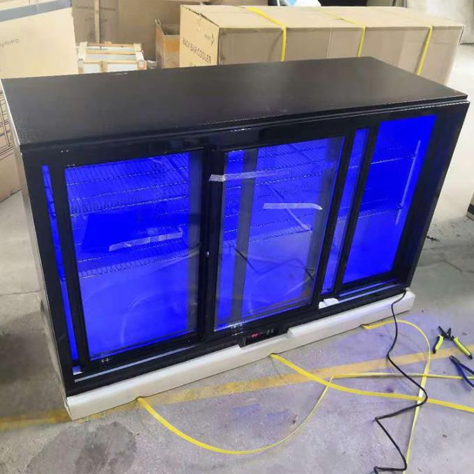 3 porta 330L sob o refrigerador contrário da barra com luz azul 0